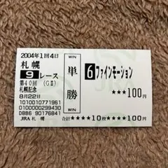 【期限切れ単勝馬券】　阿寒湖特別　2002 ファインモーション　ウマ娘 期限切れ単勝馬券】 関西TVローズS 2002 ファインモーション ウマ娘