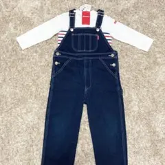 ミキハウス 110 オーバーオール 長ズボン シンプル 定番 秋冬物