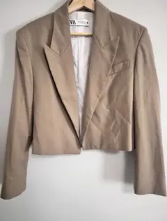 ZARA ベージュ クロップドジャケット XS
