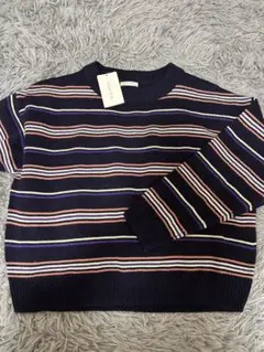 C.O.L.Z.A ネイビー ボーダー 長袖ニット L