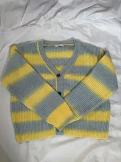 OPAQUE.CLIPストライプニットカーディガン