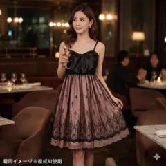 美品CECIL McBEE セシルマクビー リボン チュール ワンピース ピンク