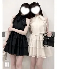 GRL ミニワンピ フリル ノースリーブ ミニワンピース ru1688