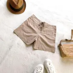 ジルスチュアート　短パン　ショートパンツ　ベージュ　編み上げ　小さいサイズ