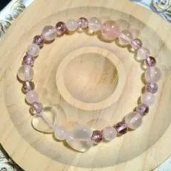 天然石☆スターローズクォーツ&アメジストブレスレット