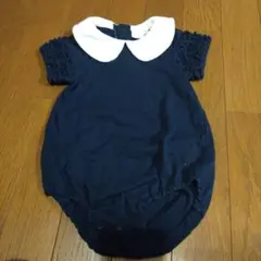 Milkiss ネイビー 襟付きロンパース 80