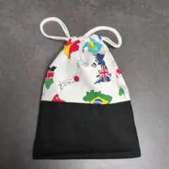 Ｅ704巾着袋　ハンドメイド 国旗