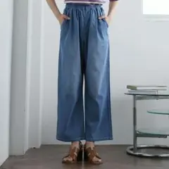 大きいサイズ　7L－8L　デニムワイドパンツ　接触冷感