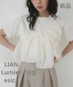 ナイロンドッキングツイストTEE 白 LIAN、Lumier、esica同型のサムネイル