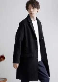 ブラック チェスターコート ウール系