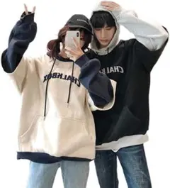 ゆったり可愛く❣️パーカー ホワイト フード付き トレーナー 2XL