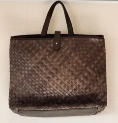 SAZABY サザビー 牛革トートバッグ こげ茶 A4可 ユニセックス