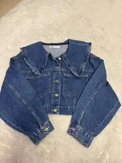 ZARA フリル付きデニムジャケット