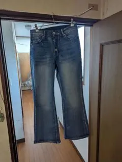 フレアデニムパンツ ブルー