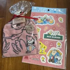 新品スヌーピー タオル おまけシールセット