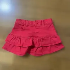 GAP デニム生地　レッド フリル スカートのサムネイル