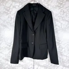 【コムサデモード】ジャケット（黒）サイズL 飾りポケット　肩パッドあり