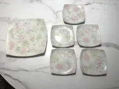 桜の皿、プレートセット 5+1点　美濃焼