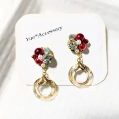 P-154　ハンドメイド☆ビジューピアス／イヤリング