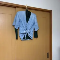 ライトブルーカーディガン フリーサイズとXLのタートルレディースセット