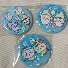 【バラ売り可】ちいかわ 水族館 ホログラム缶バッジ ハチワレ