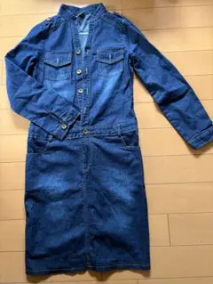 ダークブルー デニムジャケット ワンピースMサイズ