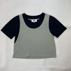 【O106】Maison Margiela　バイカラービスチェTシャツ　サイズSのサムネイル