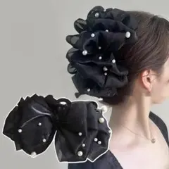 黒 リボン ヘアアクセサリー 新品