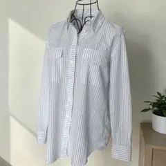 EQUIPMENTFEMME エキプモン ストライプシャツ S/P 白×ネイビー
