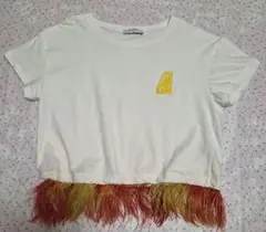 BEATRICE オーストリッチフェザー装飾Tシャツ ホワイト S〜Mのサムネイル