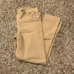 ベージュ レースポケット ロングパンツ　140cm