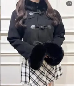 【新品未使用】evelyn ショートダッフルコート　黒　フリーサイズ 2025年最新】evelyn コート ショートの人気アイテム - メルカリ