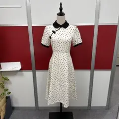 アイボリー ハート模様 チャイナドレス