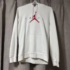 NIKE JORDAN ホワイトスウェットパーカー フロントジッパー付き - メルカリ