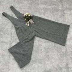 オゾック グレー サロペット ワイド オールインワン ウエストゴム ２WAY