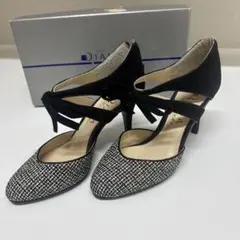 DIANA パンプス ツイード調 ブラック 22cm