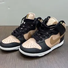 Nike Dunk High ベージュ/ブラック/ゴールド22.5cm