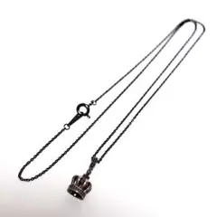 ララクリスティ　シルバー925 ブラックコーティングネックレス　クラウン