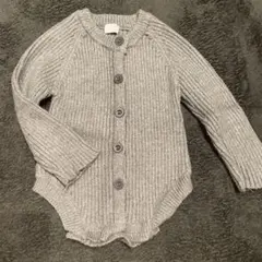 リブニット ロンパース グレー　ベビー服