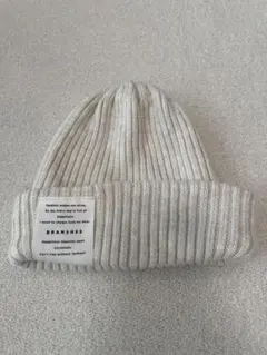 BRANSHES ベージュ リブ編みニット帽 S(48〜50cm)
