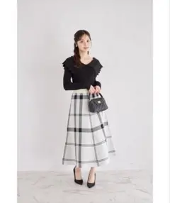 【tocco closed】ZOZO限定 タータンチェックニットフレアスカート