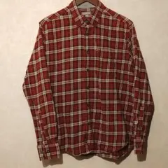 L/EDDIE BAUER/US古着/ボタンダウン/チェック柄/ネルシャツ