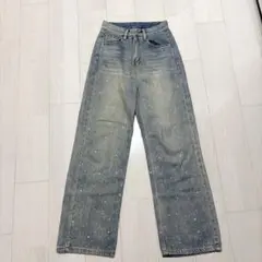 PHILLY ラインストーン ワイドデニムパンツ F