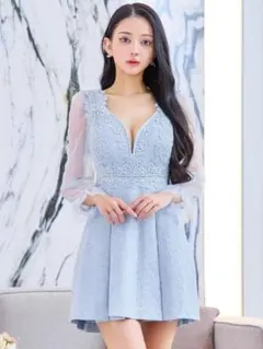 sugar Donia Quinn キャバドレス ブルー Mロングスリーブ