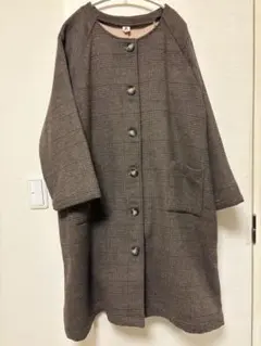 NOblossom チェックコート　茶　Ｆ