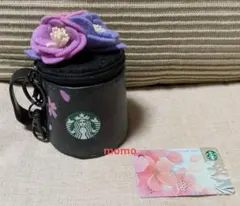スタバ 中国【桜 さくら カップ キーホルダー/小銭入れ】ブラック 桜カード