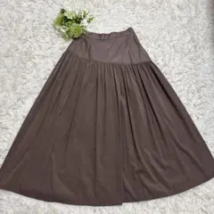 最終お値下げ　美品　オンワード樫山　フレアロングスカート ブラウン♪