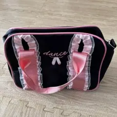 バレエ　レッスンバッグ 黒ピンク