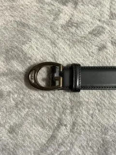 GUCCI ブラックレザー ベルト G型バックル