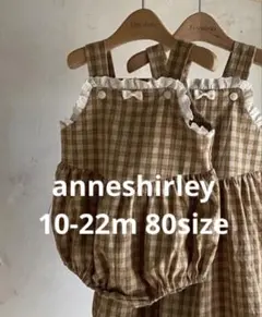 韓国子供服 anneshirleyベビー ロンパース チェック柄 レース リボンのサムネイル